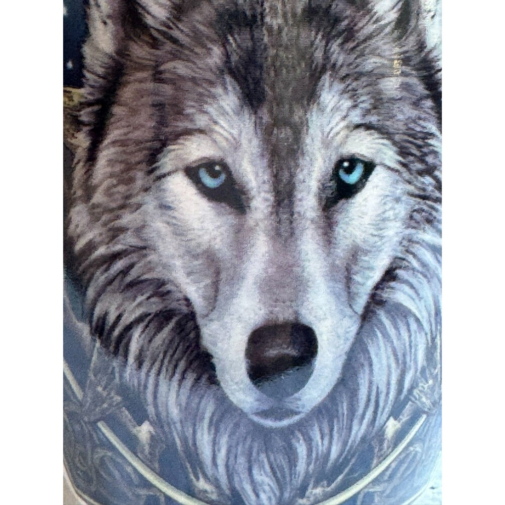 Lisa Parker Wild One Wolf Porcelain Mug Blue Moonlit Fantasy Wildlife Art Nouvea